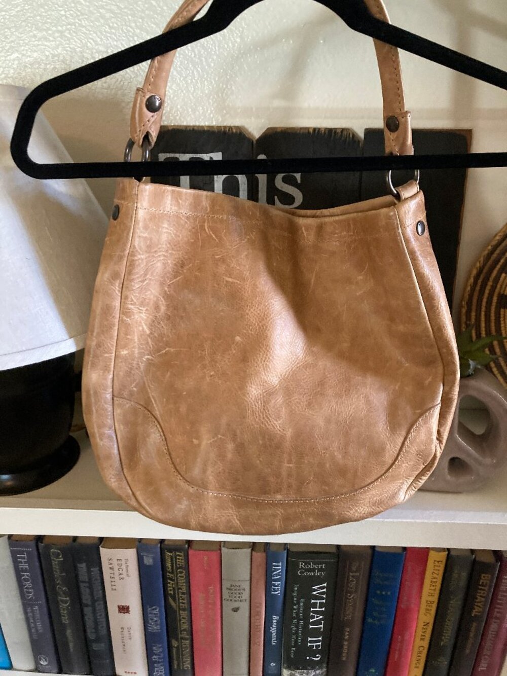 FryeMelissa Genuine Beige Leather Slouchy Hobo Shoulder Bag Org. $388 - Picture 4 of 9